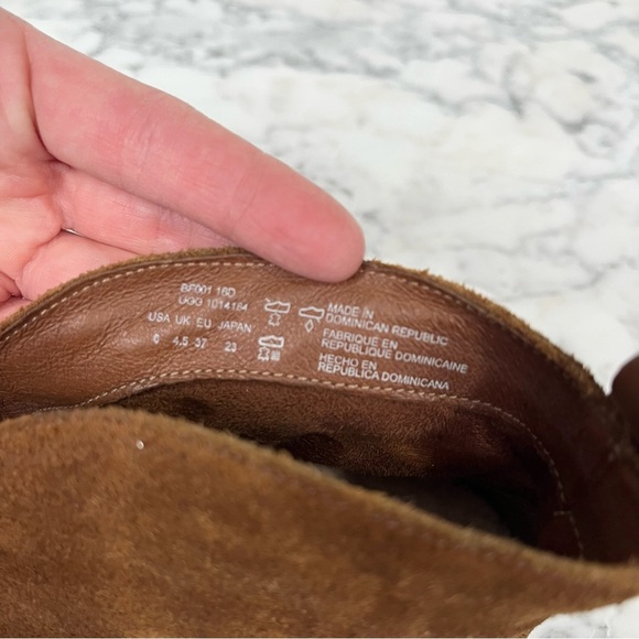 UGG Women's Wright Belted Ankle Booties Brown Suede Nubuck Leather Size 6 - Picture 10 of 12
